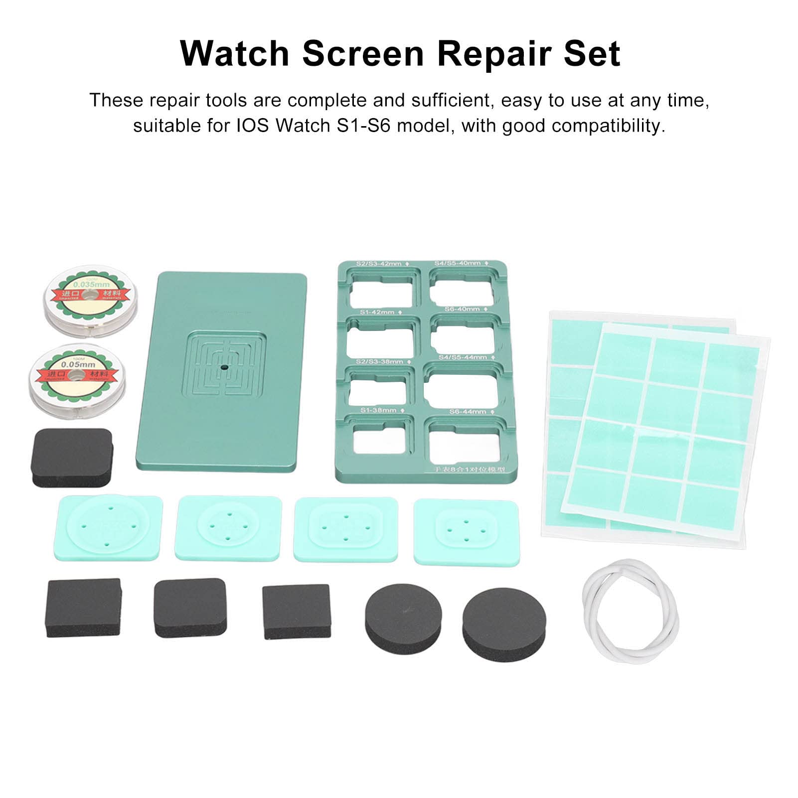 Uhren-Reparatur-Werkzeug-Set, professionelle Positionierungsform aus Aluminiumlegierung, Silikon-Trennpads, Rutschfester Schwamm, Sieb-Schnittlinien-Set für Watch S1, S2, S3, S4,