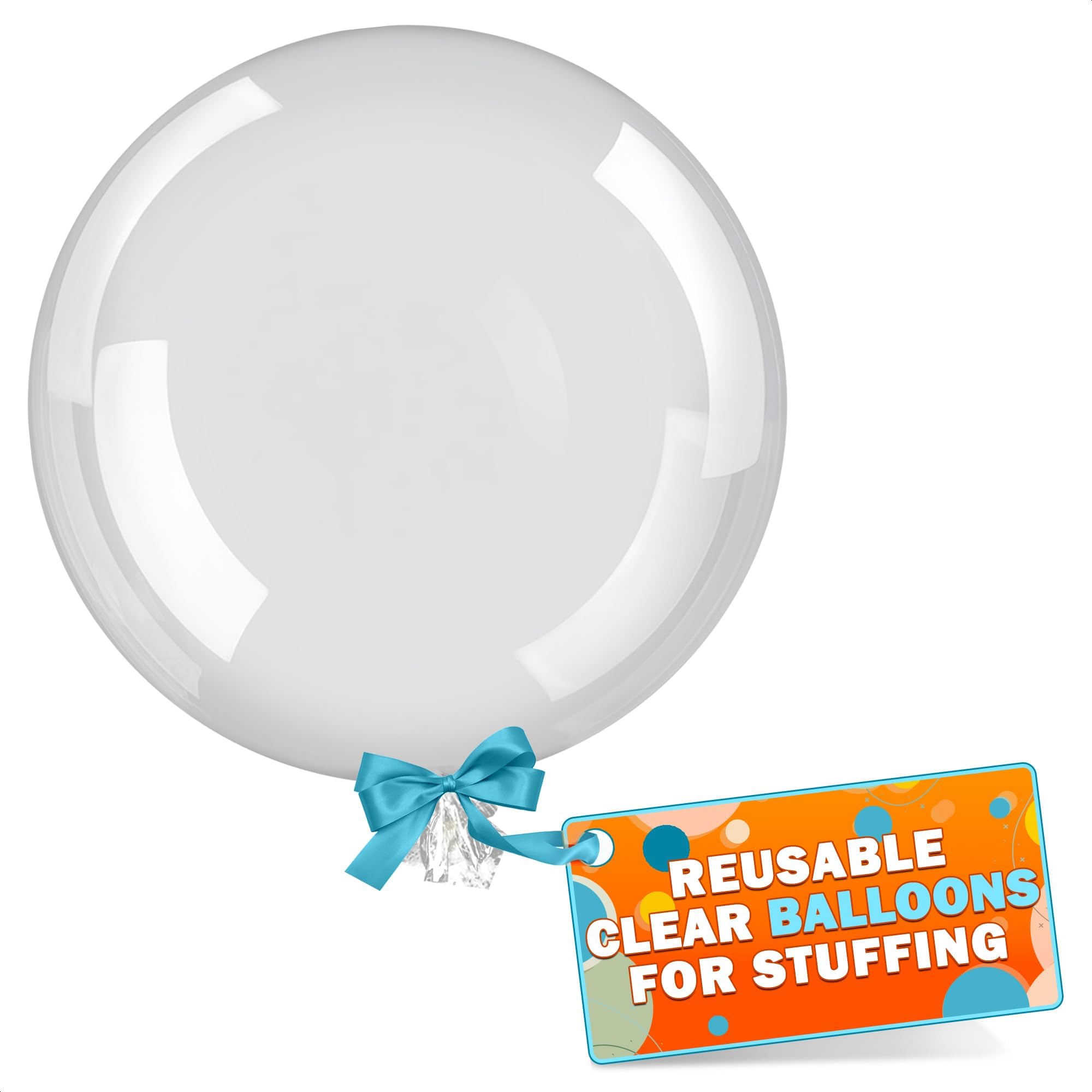 12Pcs Clear Balloons for Stuffing – Clear Balloons Bubbles 20 Inch Transparent Helium TPU Glossy Material – Extra Large Bubble Design for Wedding Supplies, Birthday Decorations & Bachelorette Parties