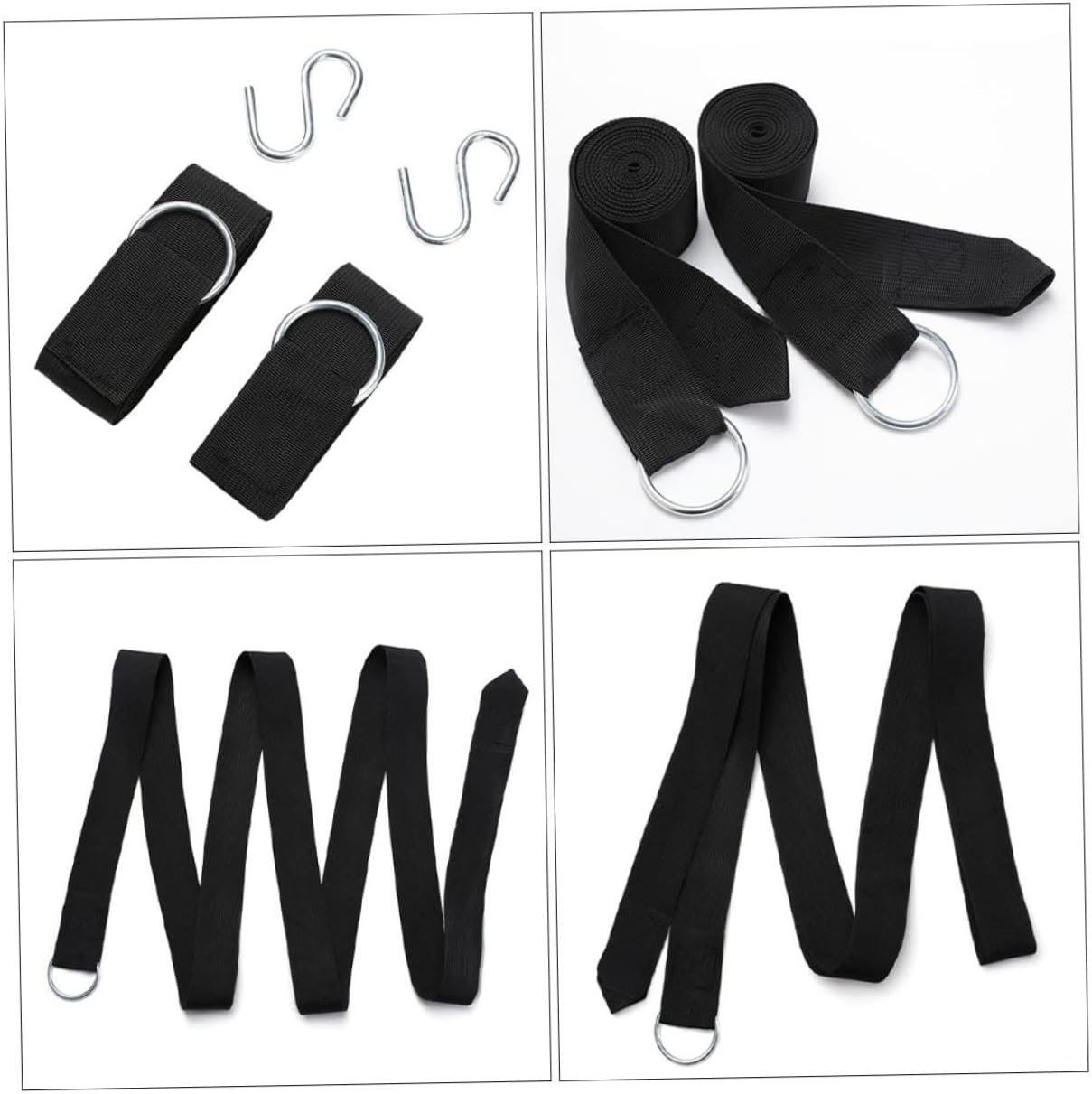 TOYANDONA 6PCS Adjustable Hammock Straps for Trees with Heavy-Duty Hooks Reinforced Nylon Ropes for Outdoor Swing and Hammock Use 10ft Length Easy to Install