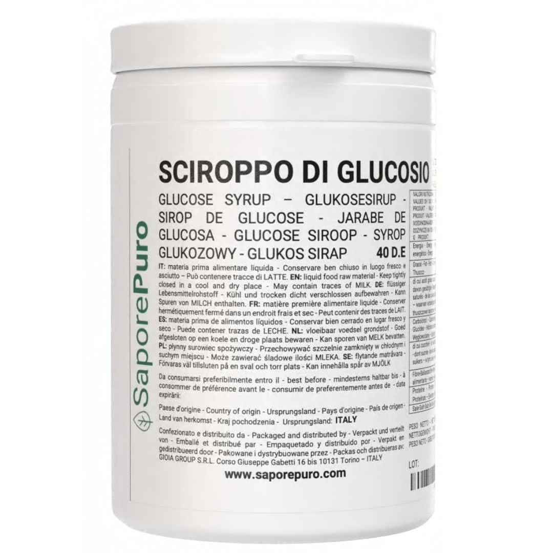 Sirop de glucose SaporePuro 40 DE pour pâtisserie et glaces 1,5 kg