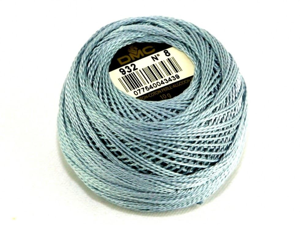 DMC 932 Grey Size 8 Cotton Perle Thread for Embroidery, 80m - per 10 gram Ball โ image 1