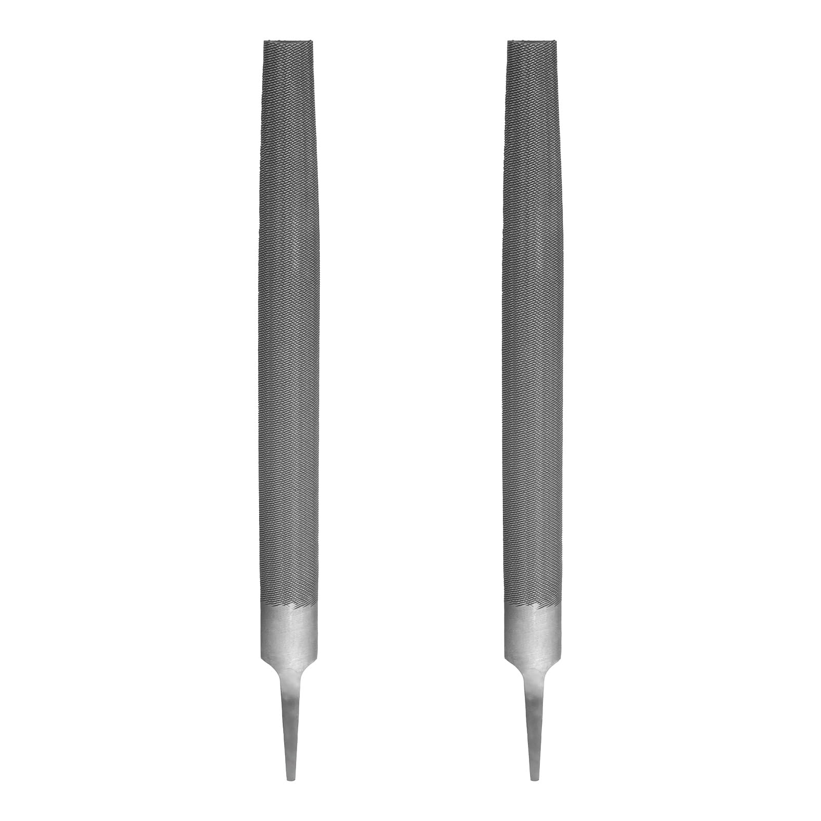 sourcing map 2pcs 10" Half Round Medium Cut File Double Cut Teeth Medium Metal File High Carbon Steel T12 Without Handle for Metal Wood Tool Sharpener, Gray