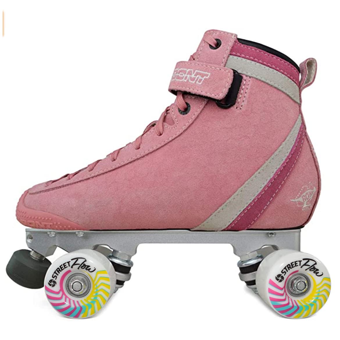 Bont Parkstar Pink Suede Professional Roller Skates for Park Ramps Bowls Street - Rollerskates for Outdoor and Indoor Skating (Bubblegum Pink Multi-Color, Bont 9)