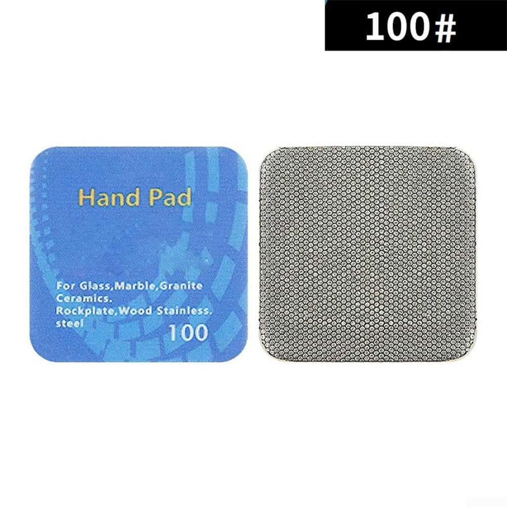 Emery Sanding Disc for Hand Polishing – 65x65x8 mm Glass, Porcelain, Marble, Granite & Concrete Grinding Pad, 60/100/200/400 Grit(Grit 100)