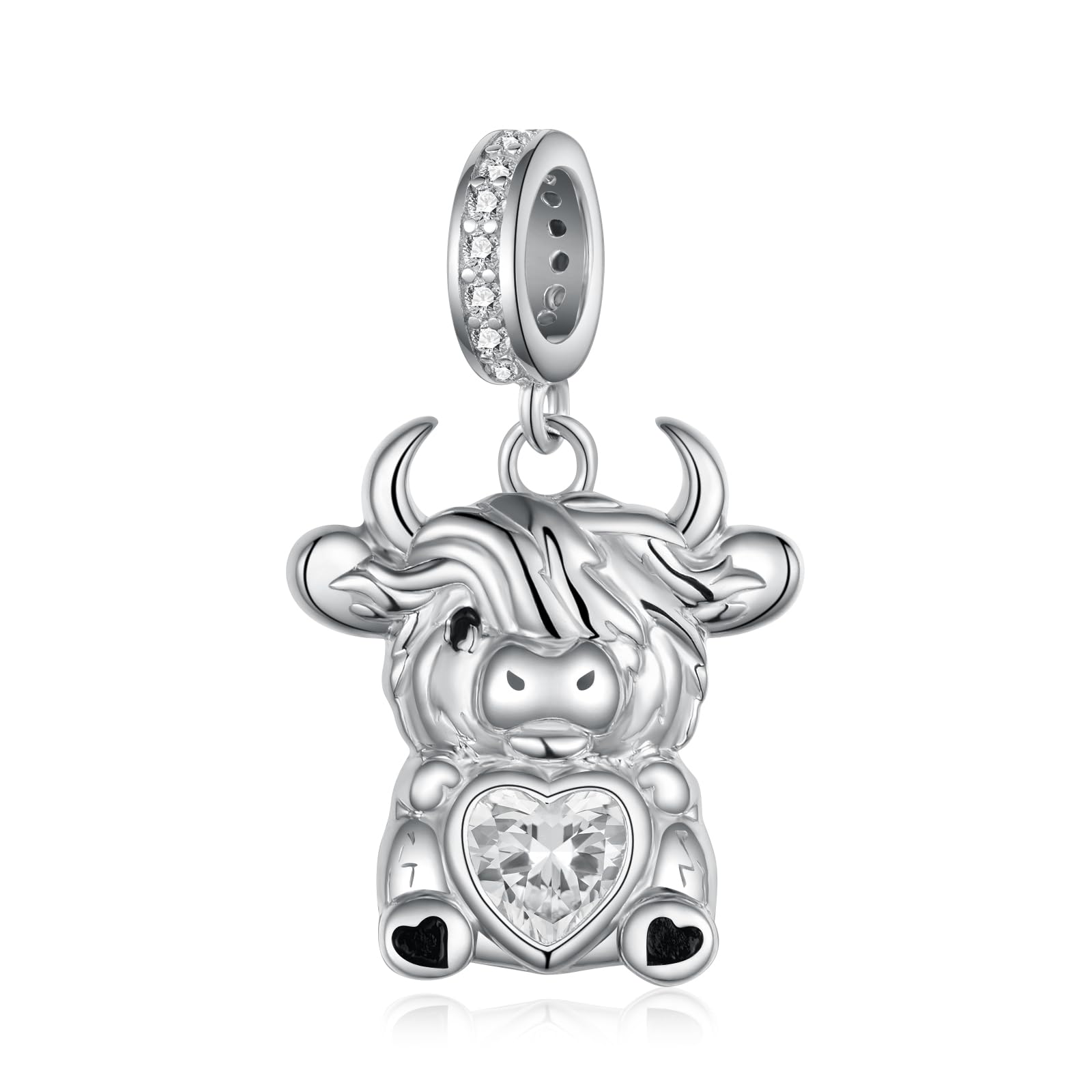 Highland Cow Charm 925 Sterling Silver Gift for Women Highland Shoe Lovers Sterling Silver CZ-image-33