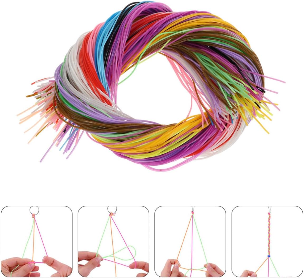 200pcs Plastic Lacing Cord for Bracelet Making DIY Craft PVC 1.8mm