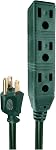 IRON FORGE CABLE 3 Outlet Power Strip Outdoor Extension Cord 10 ft, 16/3 Weatherproof Heavy Duty Black Extension Cord with Multiple Outlets 3 Prong Great for Outside, Lamp, Lawn, Home & Office