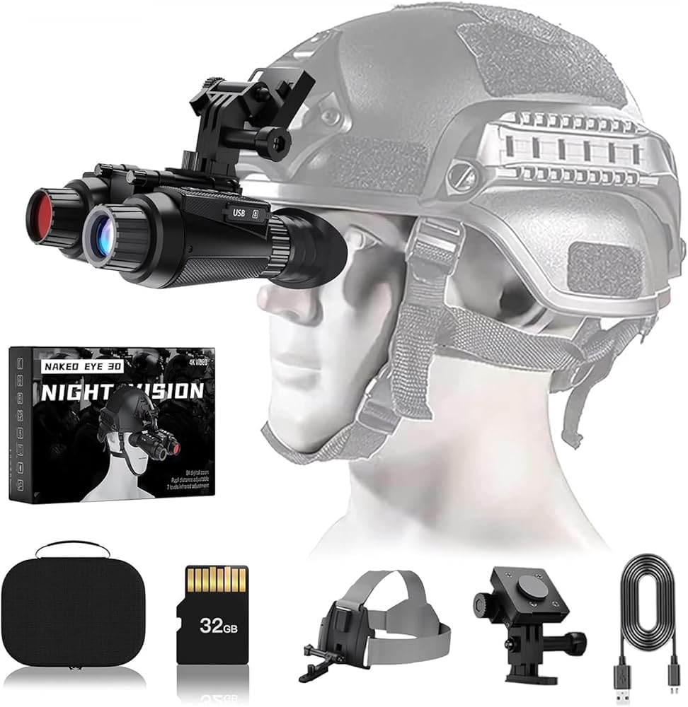 Prismáticos digitales de visión nocturna - Zoom 8x, 4K HD, enfoque manual para caza, camping, vigilancia al aire libre