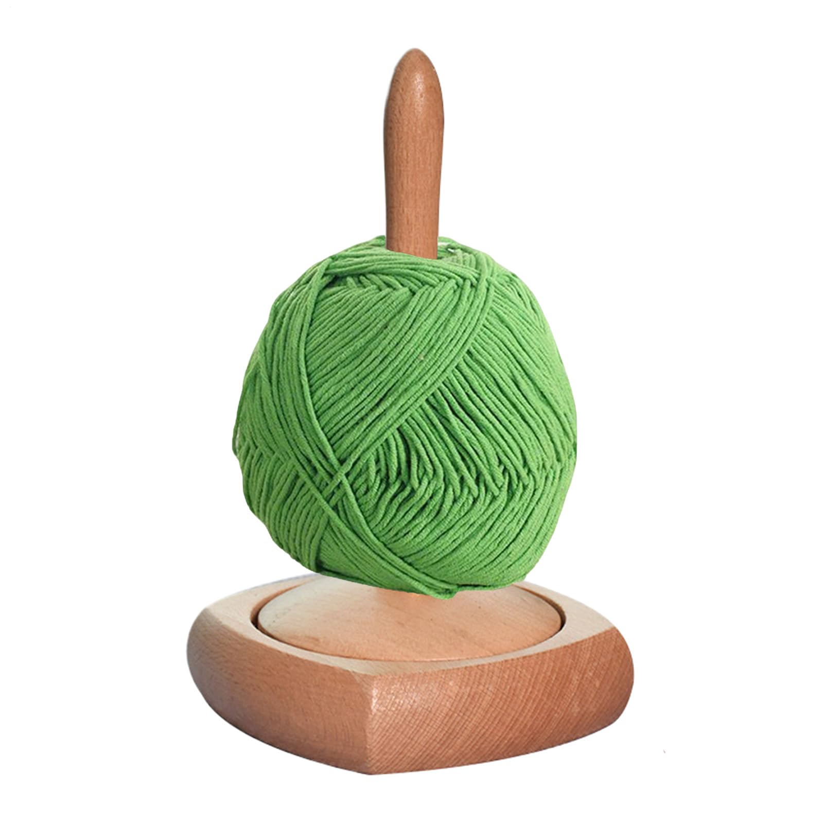 Porte-fil à crochet rotatif en bois pour tricot et tissage fait main
