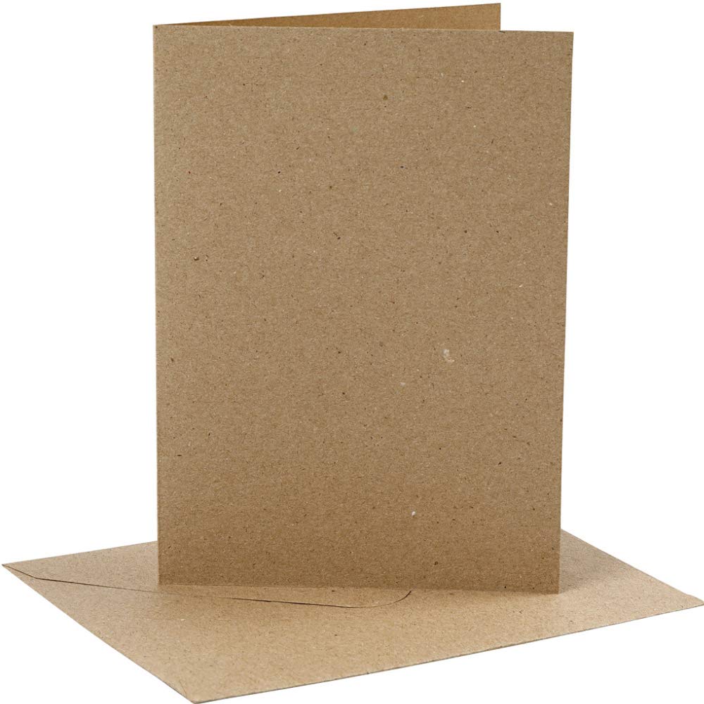 Crafty Capers Recycled Kraft 4 5X7 Cards & Envelopes For Card Making Crafts | Card Making Blanks