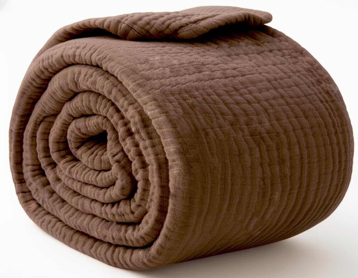 Coperta Leggera Traspirante Tutte Stagioni KyraHome Coperta In 100% Mussola Di Cotone Biologico, 139 X 152 Cm Coperta Divano 140x152cm