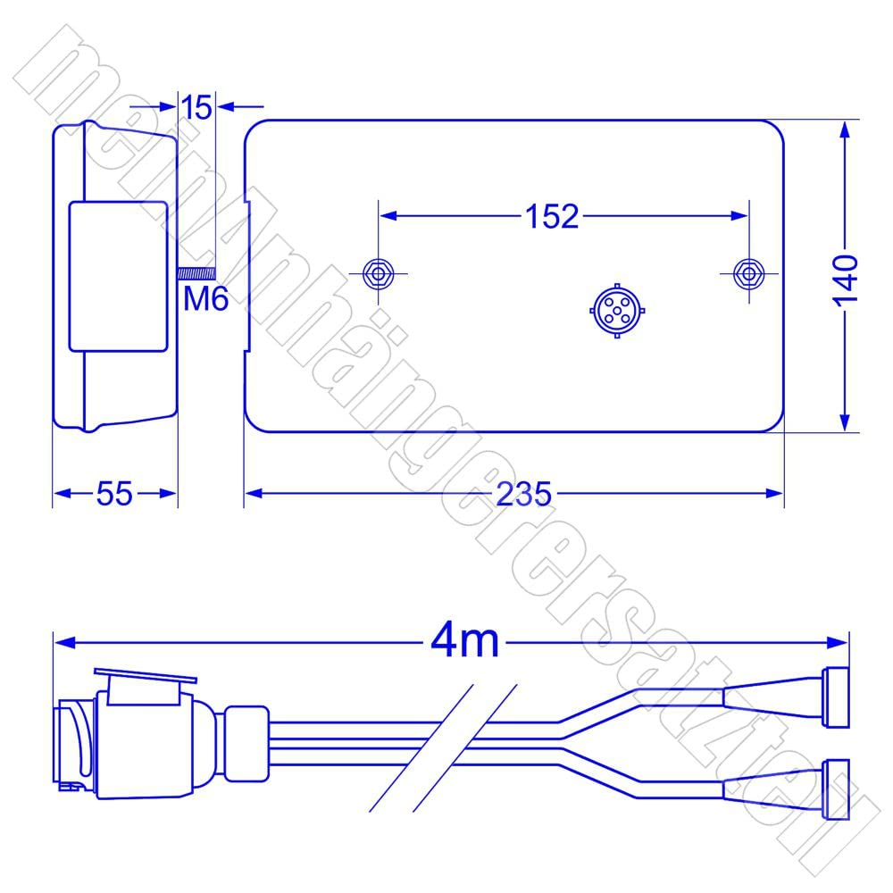 meinAnhängerersatzteil Aspöck Multipoint 5 Rückleuchten Rücklichter für Pkw Anhänger mit 13pol 4m Kabel