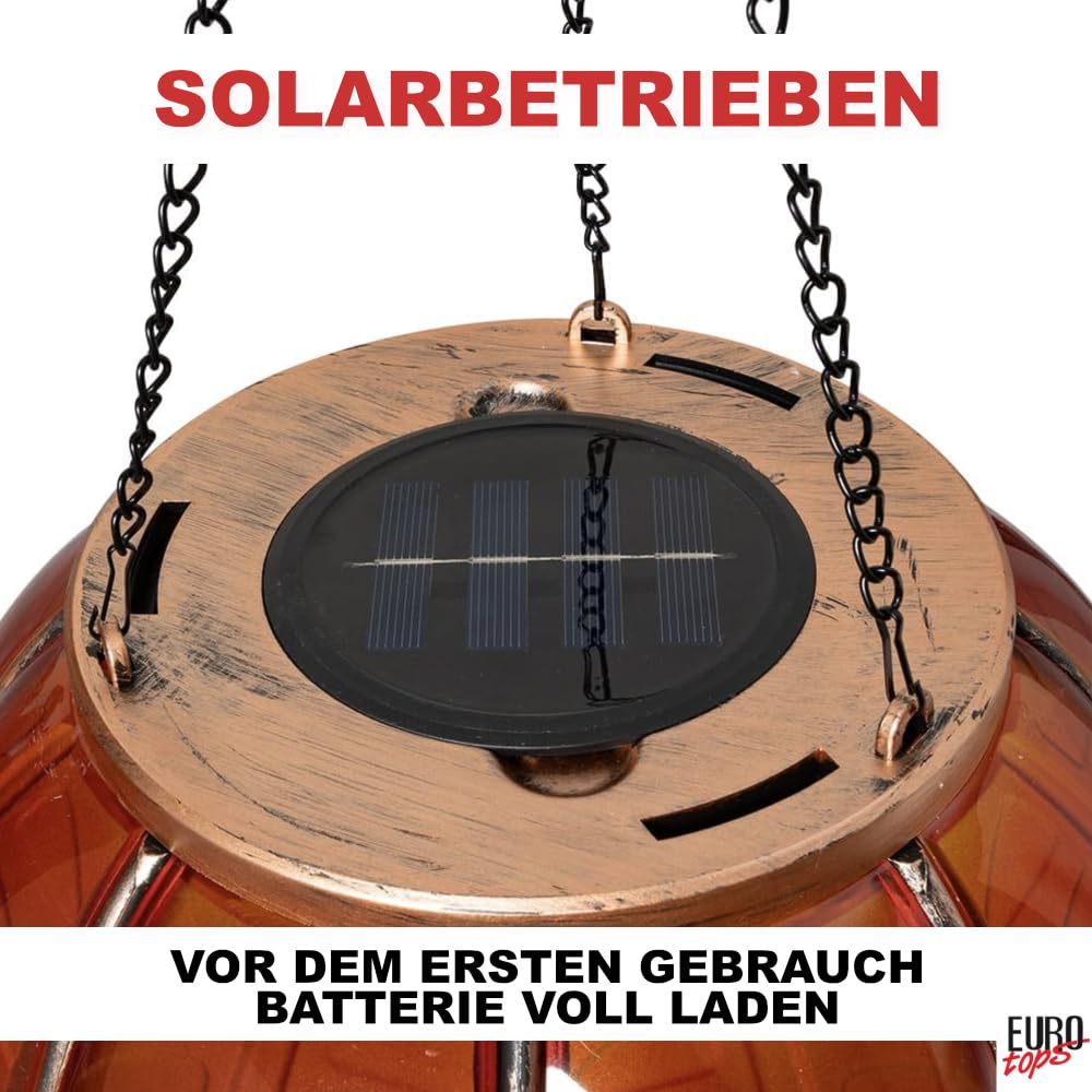 EUROtops Solar-Heißluftballon LED-Beleuchtung wetterfester Kunststoff Outdoor-Dekoration 12 20 40 flackernde LEDs