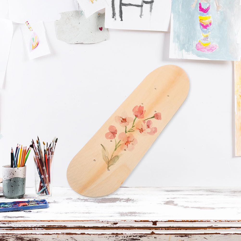 IMIKEYA 2 Stück Skateboard Holzbrett zum Bemalen mit löcher für Malen Zeichnen Dekorieren - Blanko Skateboard Deck Holzdeckbrett, 59x15 cm