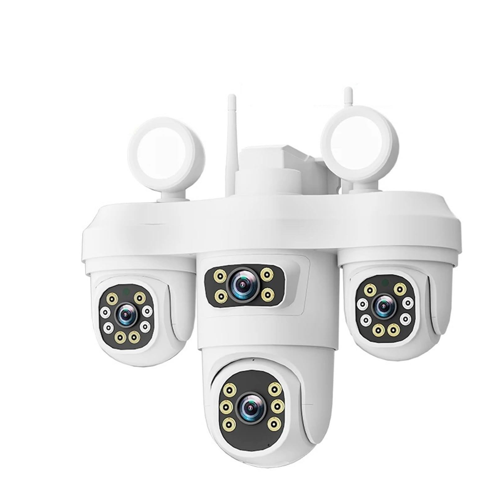 LNBBEQ WiFi Security Camera HD 20MP 4-Lens Floodlight Outdoor Camera Two-Way Intercom Motion Tracking IP66 Waterproof IP CCTV(US Plug,Four Lens)-image-8