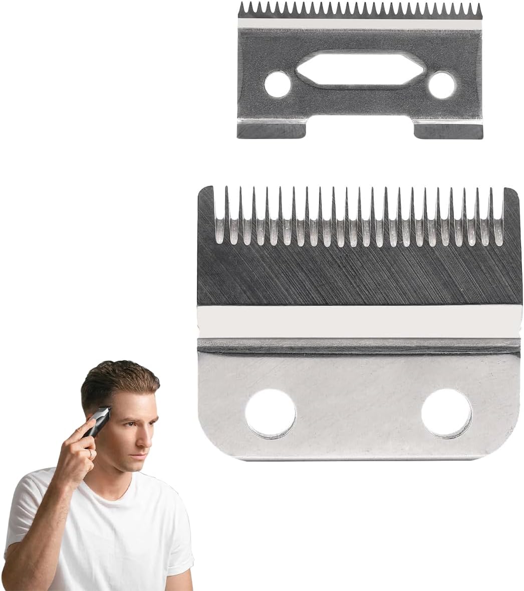 Professionele vervangende messen voor WAHL Magic Clip 8148 & Clippers Verstelbare, afneembare tondeuse mesjes compatibel met 8148, 8504, 1919, 2241, 2240, 8591 (zilver, 2 stuks)