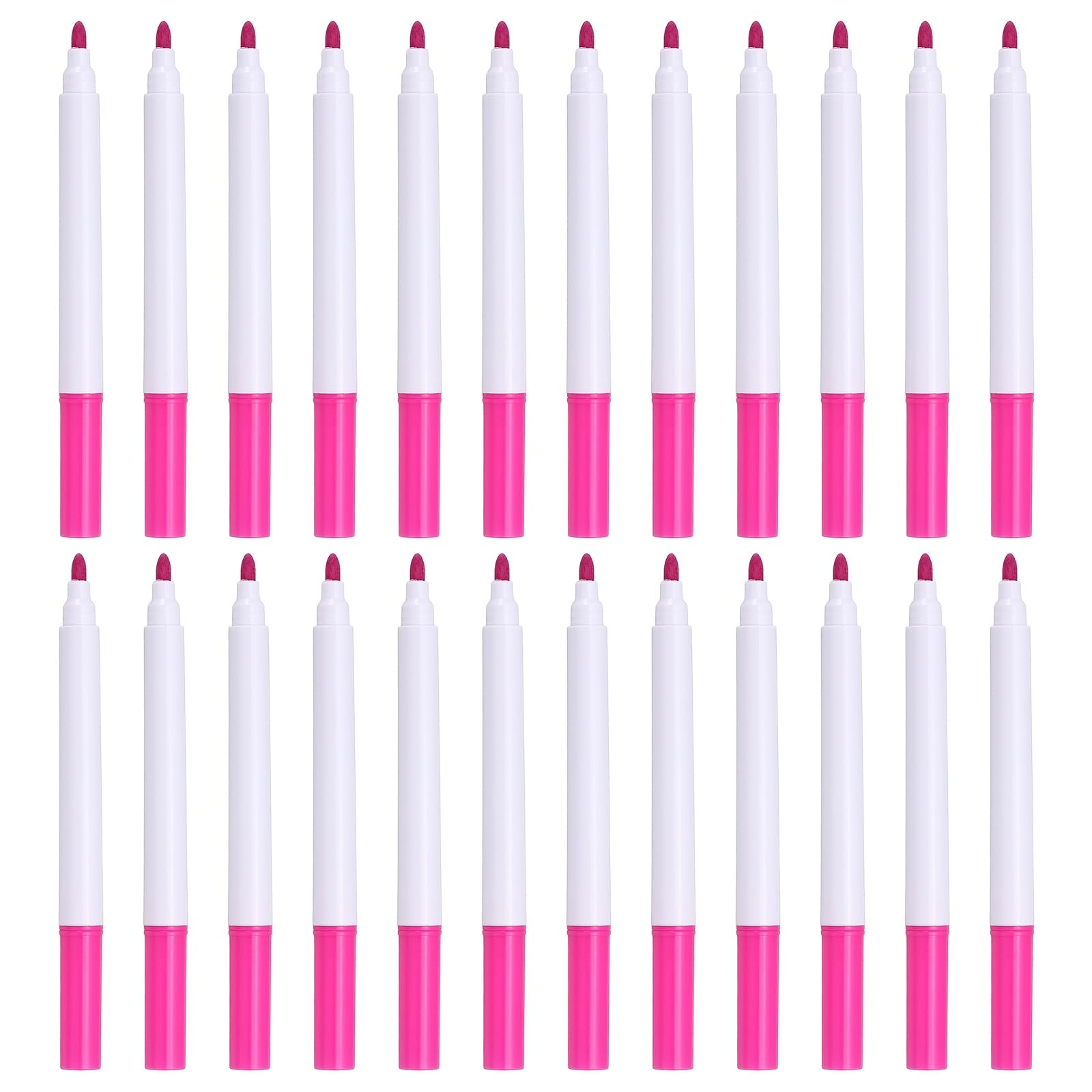 PATIKIL Liquid Chalk Markers, 24 Pcs Chalk Board Dry Wet Erase Pens Fine Tip Washable Window Marker Pens for Blackboard Home Kitchen Fridge Calendar Whiteboard Clear Glass, Hot Pink