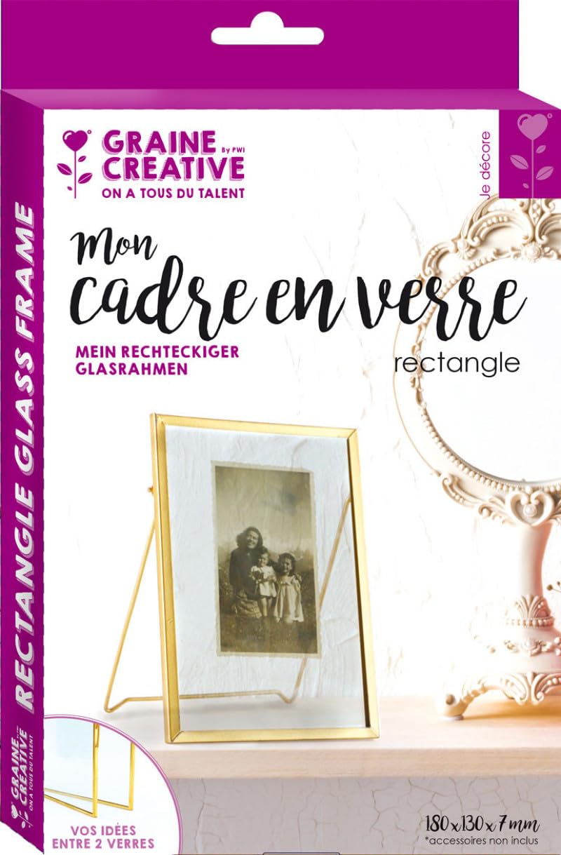 Graine Créative Cornice in Vetro Vintage - rettangolo - 13 x 18,​5 cm