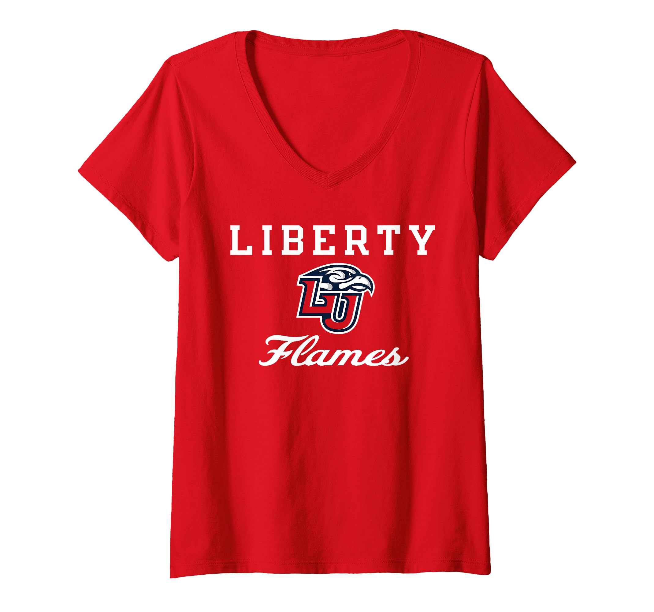 Womens Liberty Flames Success Officially Licensed V-Neck T-Shirt