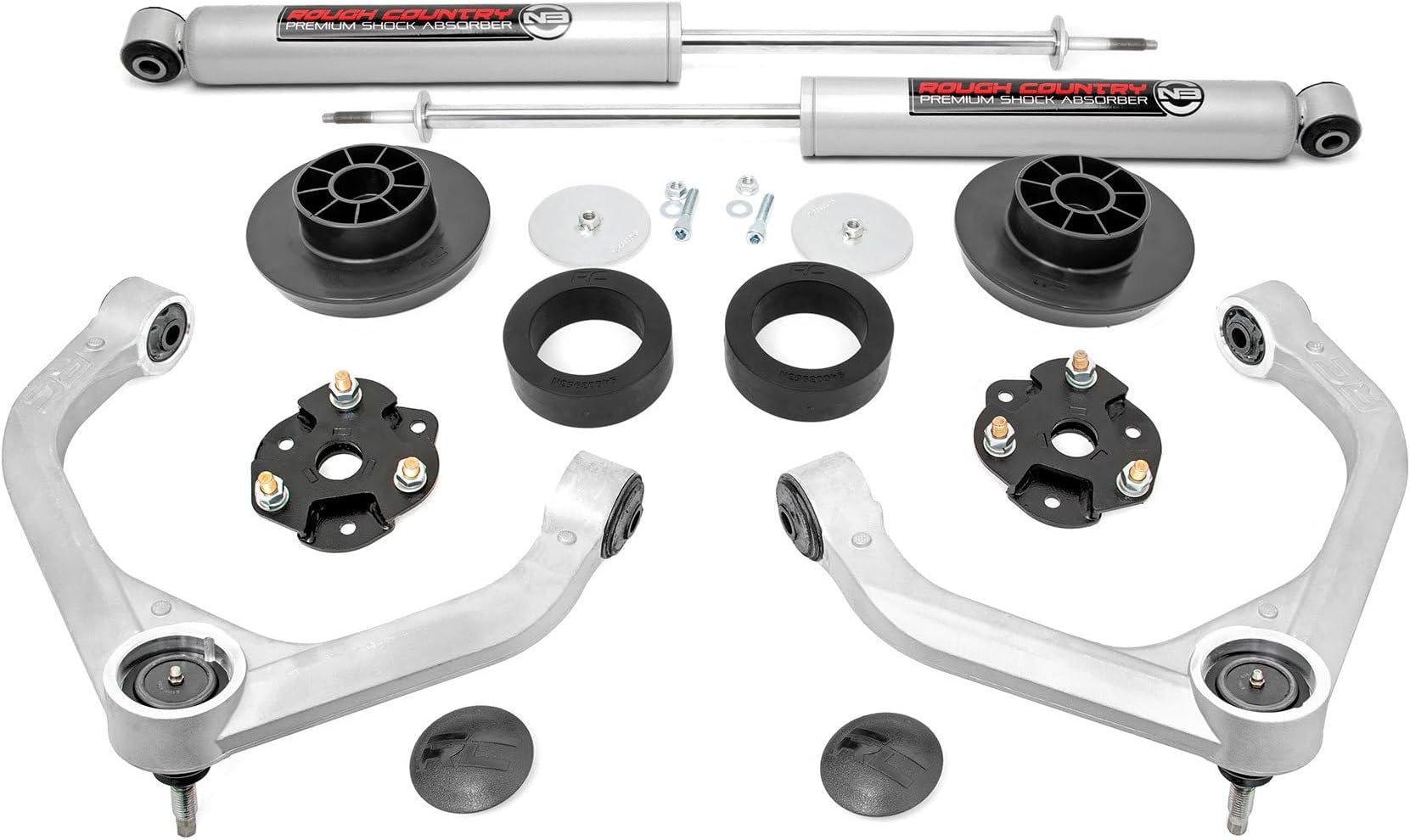 3.5" Lift Kit with N3 Shocks for Ram 1500 2WD/4WD (2019-2025) - Aluminum Control Arms, Strut Spacers