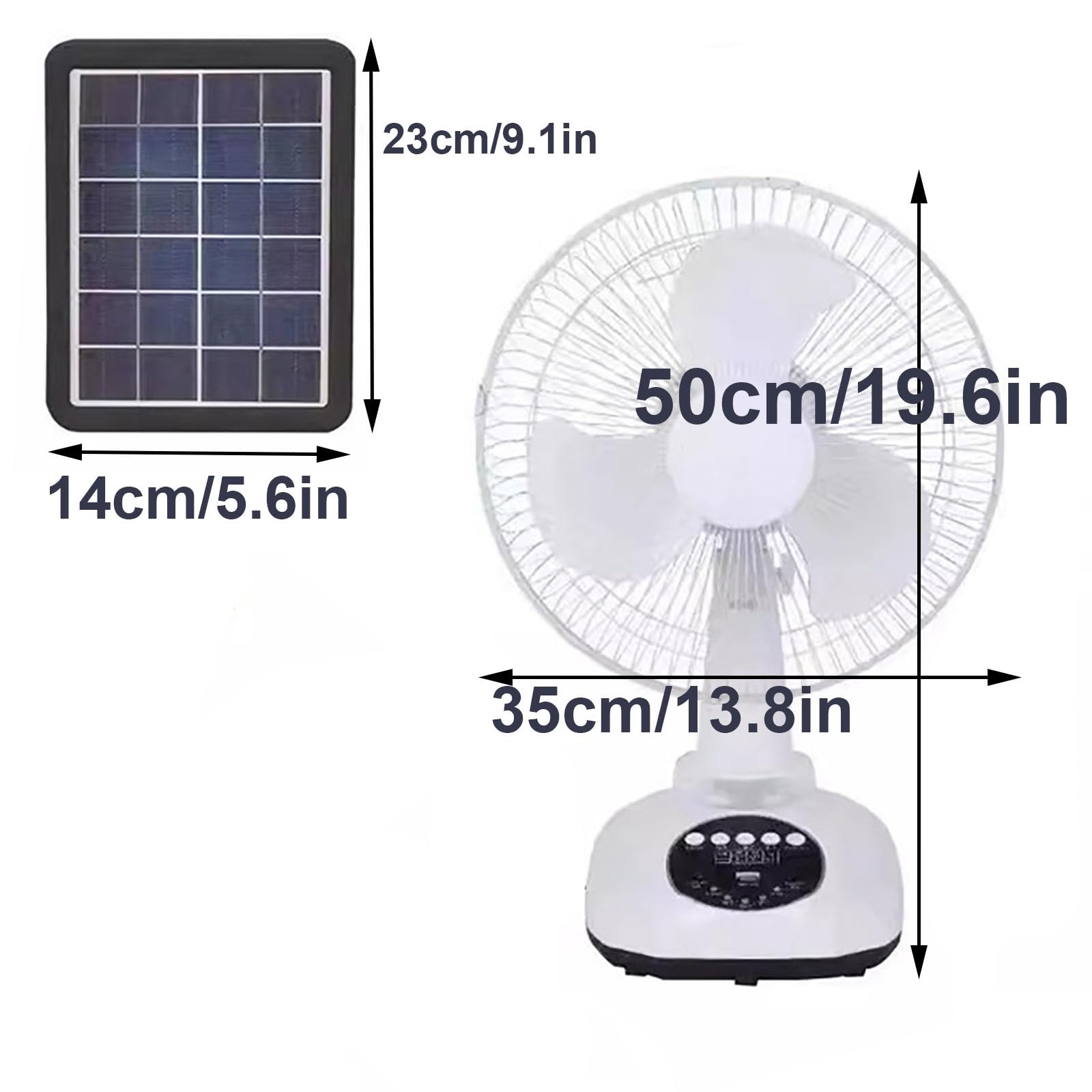 Ventilador De Escritorio Para Exteriores De 12 Pulgadas Y Energía Solar | Cuenta con iluminación LED, batería de alta capacidad para un funcionamiento prolongado