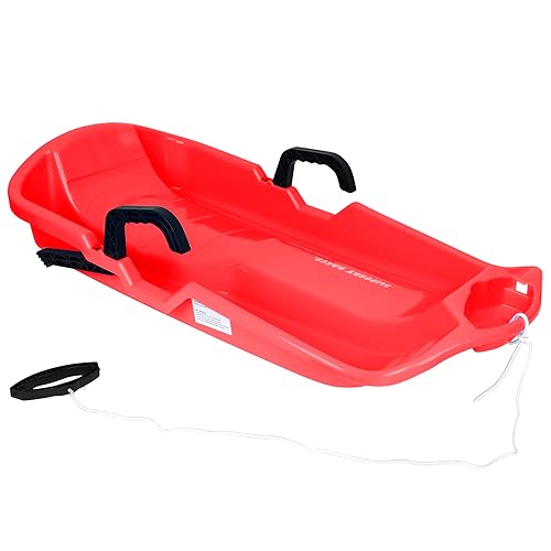 Slippery Racer Downhill Thunder Flexible Plastic Toboggan Snow Sled with