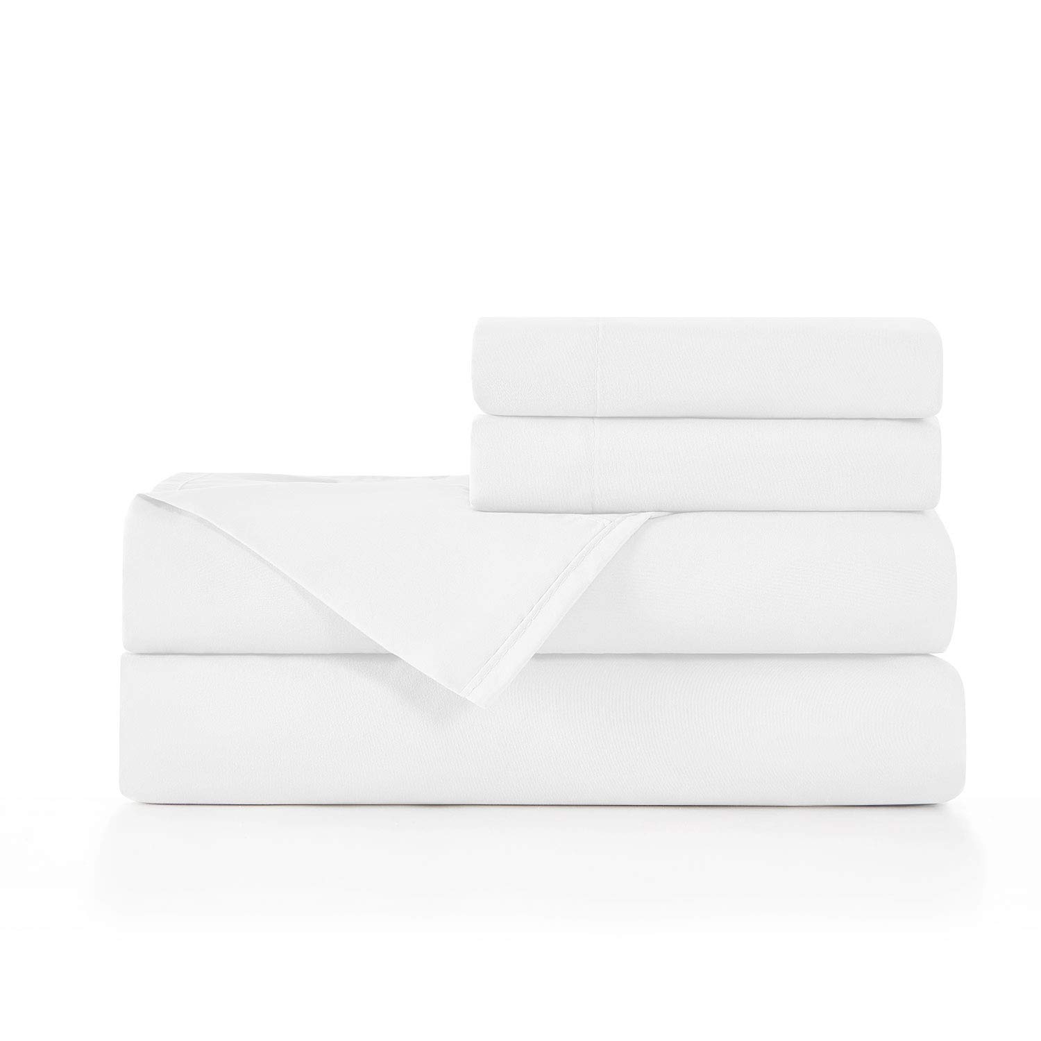 King, White : Luxe Bedding Bed Sheet Set - Brushed Microfiber 2000 Bedding - Wrinkle, Fade, Stain Resistant - Hypoallergenic - 4 Piece - Unique Christmas Presents for Family (King, White)