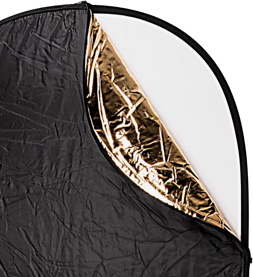 Fotodiox 40x60in 5-in-1 Collapsible Reflector Panel with Bag for Photography and Video - Black, Gold, Silver, Translucent, and White Panel