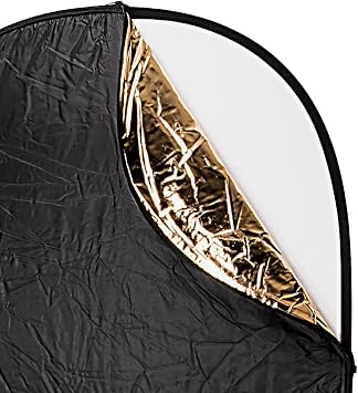 Fotodiox 48x72in 5-in-1 Collapsible Reflector Panel with Bag for Photography and Video - Black, Gold, Silver, Translucent, and White Panel