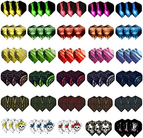 WLHGH Dart Flights, 6 Styles, 30 Sets, 90 Pieces, PET Standard Accessories for Darts, Perfect Equipment for Soft/Steel Tip Darts Games (6 Styles, 30 Sets, 90 Pieces)
