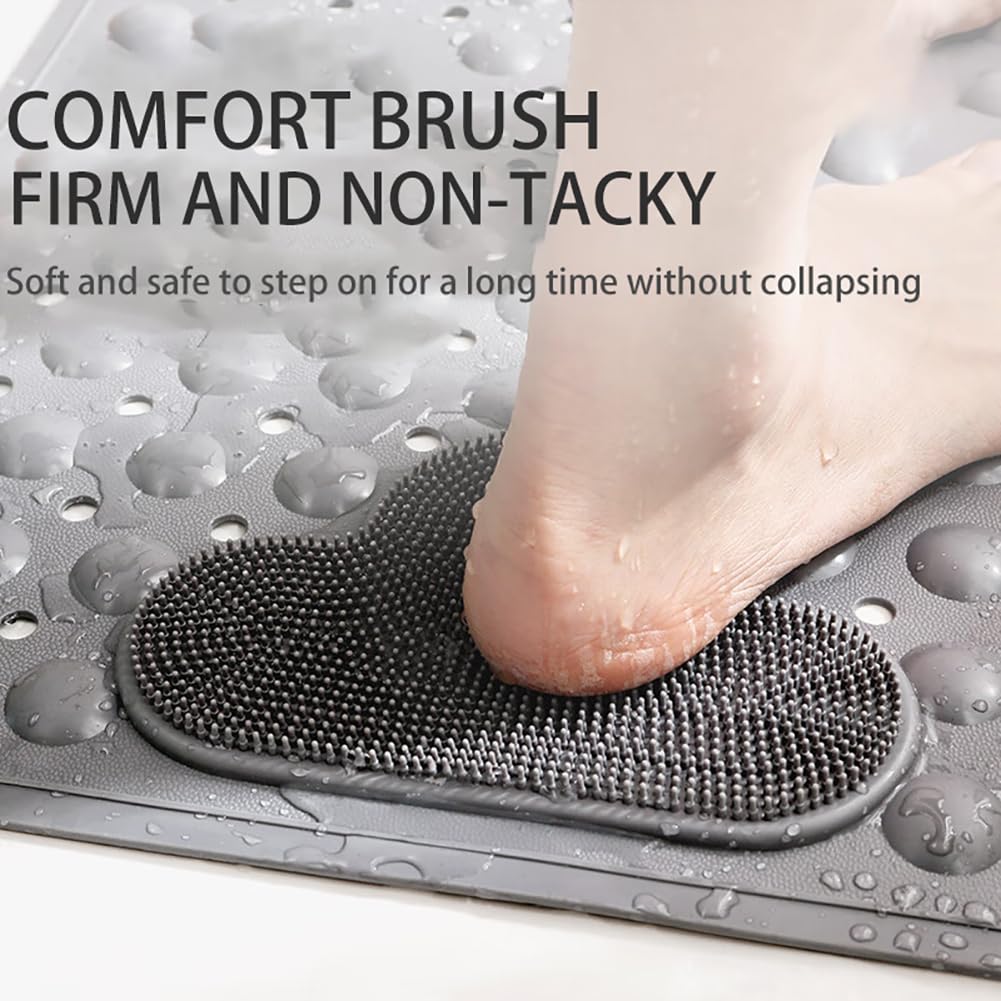 la Ducha, Alfombrillas De Bañera De Material,Área De Masaje De Pies,Alfombras De Baño De Tacto Suave,Lavables A Máquina,para Pisos De Ducha,Bañera Y Baño(Grey,70x40cm)