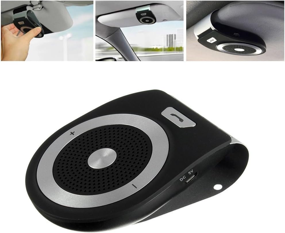 Bluetooth 4.1 Car Sun Visor, Wireless Auto ON/OFF Visor Clip In Car Bluetooth Handsfree Speakerphone Kit Receiver Car Charger Build in Mic , Support for iPhone 6 6s 7 Plus Samsung Galaxy Any Products With Bluetooth