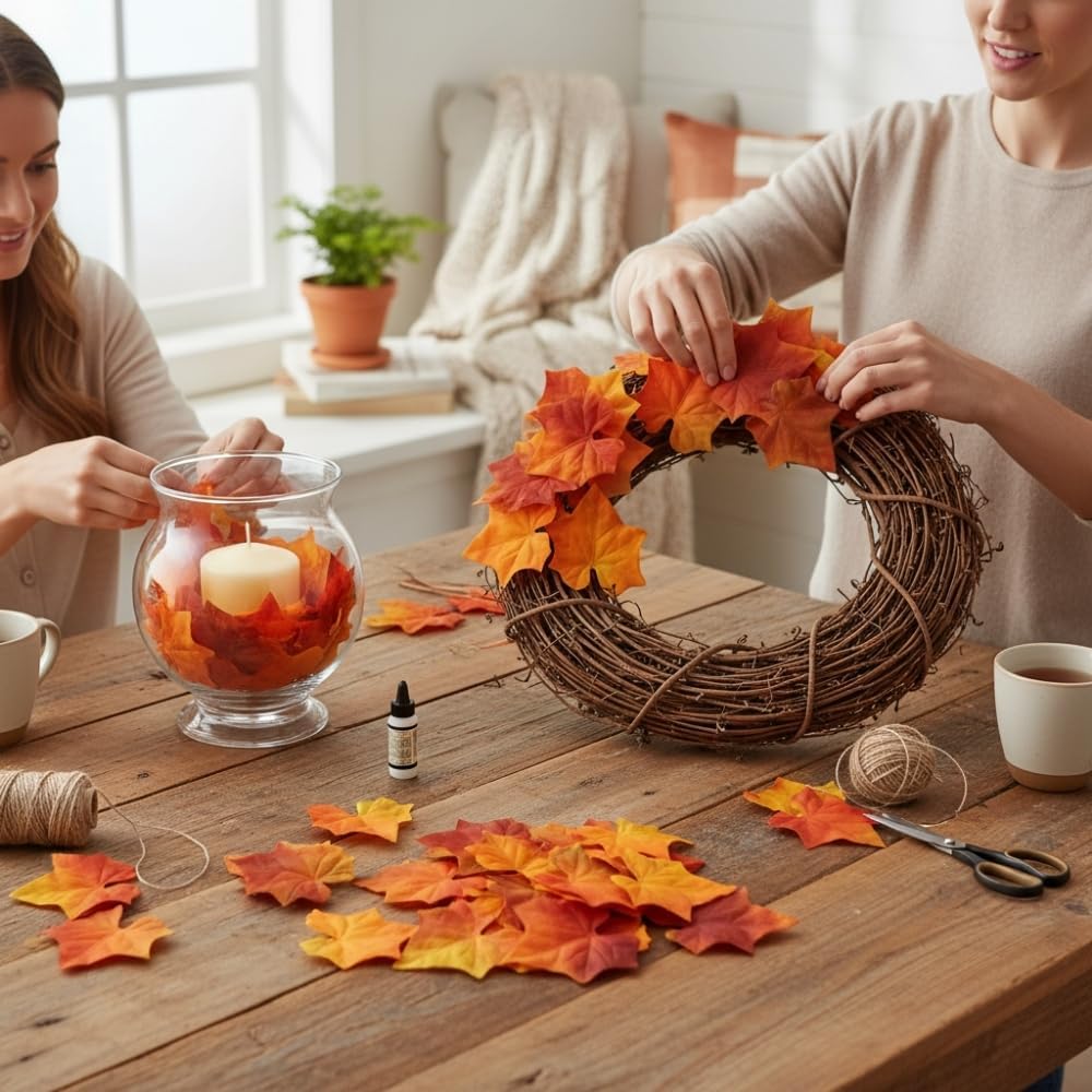 LARGE FALL LEAVES - Home Decor - 100 Pieces