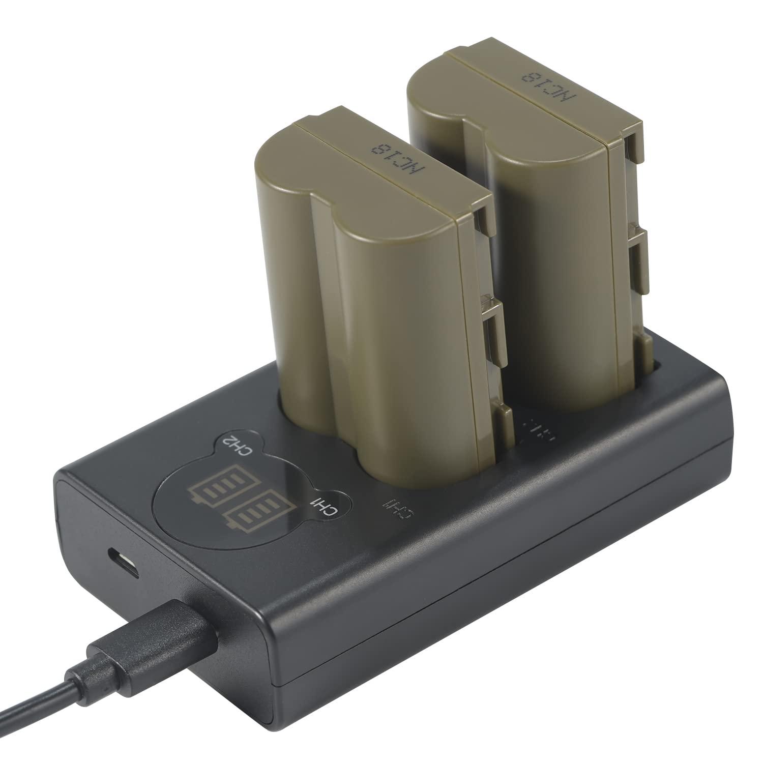 DSTE (2-Pack) BP-511 BP511 BP511A BP-511A Ersatz Batterie + Duales USB-Ladegerät mit LCD-Display Kompatibel mit Canon EOS 10D,20Da,300D,30D,40D,50D,D30,D60,DM-MV100Xi,DM-MV430,DM-MV450,DM-MVX1i Kamera