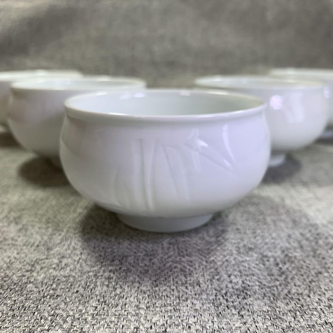 Amazon.co.jp: 高麗庵 清六窯 中村清六 白磁 彫竹 煎茶揃 清六作 山中 