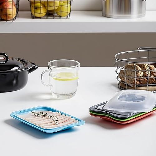 Miniatura 4 de TATAY Juego de 4 soportes para salchichas y alimentos, sin BPA, reutilizables, apilables, aptos para lavavajillas y microondas, varios colores,