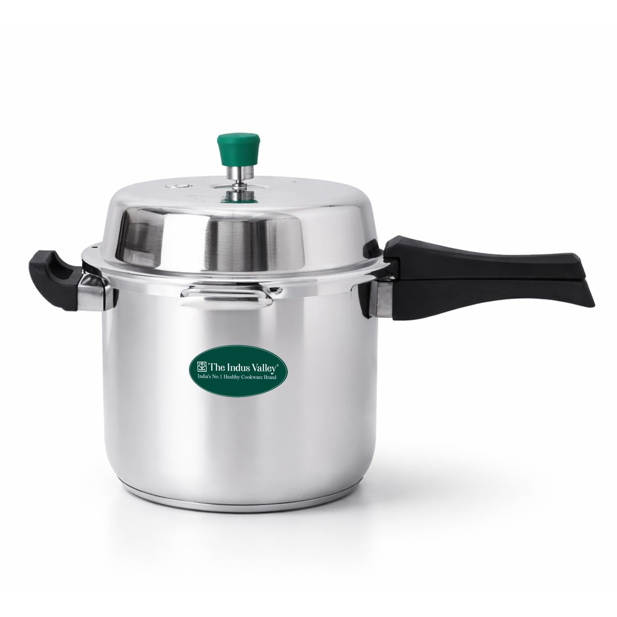 The Indus Valley Stainless Steel 8 Litre Pressure Cooker Outer Lid | Induction Friendly | Tri-Ply Heavy Bottom | 100% Toxin-Free, Naturally Non-Stick