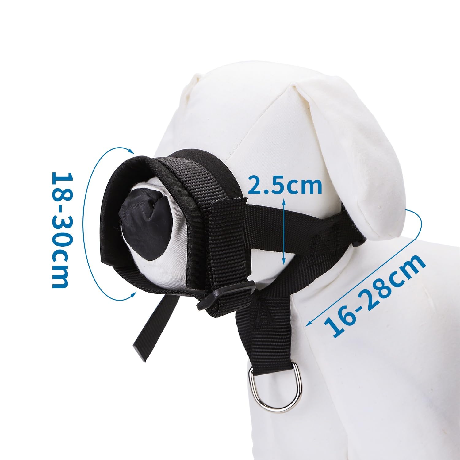 Nylon muzzle for dogs: Adjustable, breathable, easy to put on. Ideal for controlling the bite and socializing with other animals - Image 3