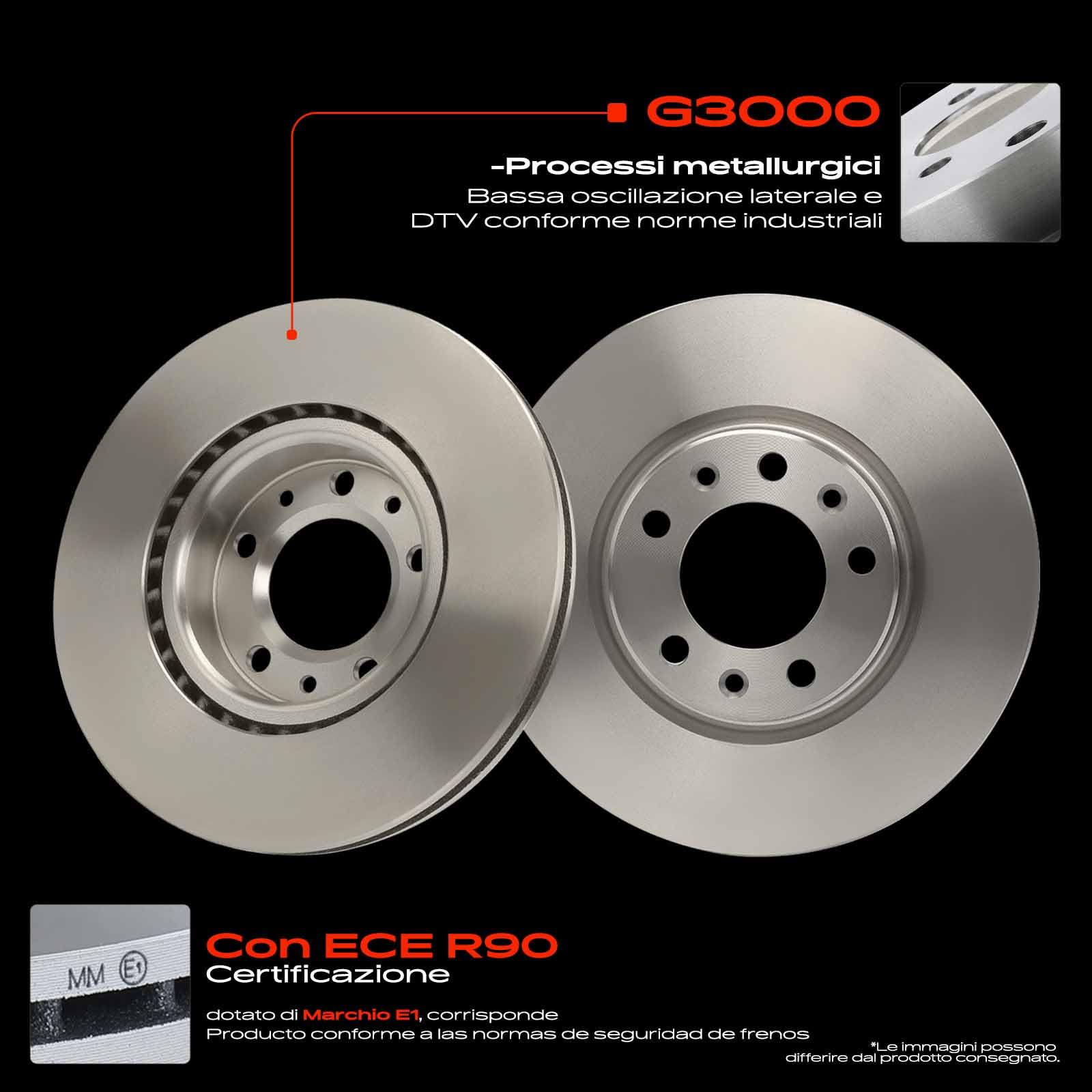 Frankberg Set freni incl. 2x Dischi Freno + 4x Pastiglie dei Freni Anteriore Compatibile con C4 Picasso II C4 Grand Picasso II DA DE C4 Spacetourer 3D Replace# 1609898380