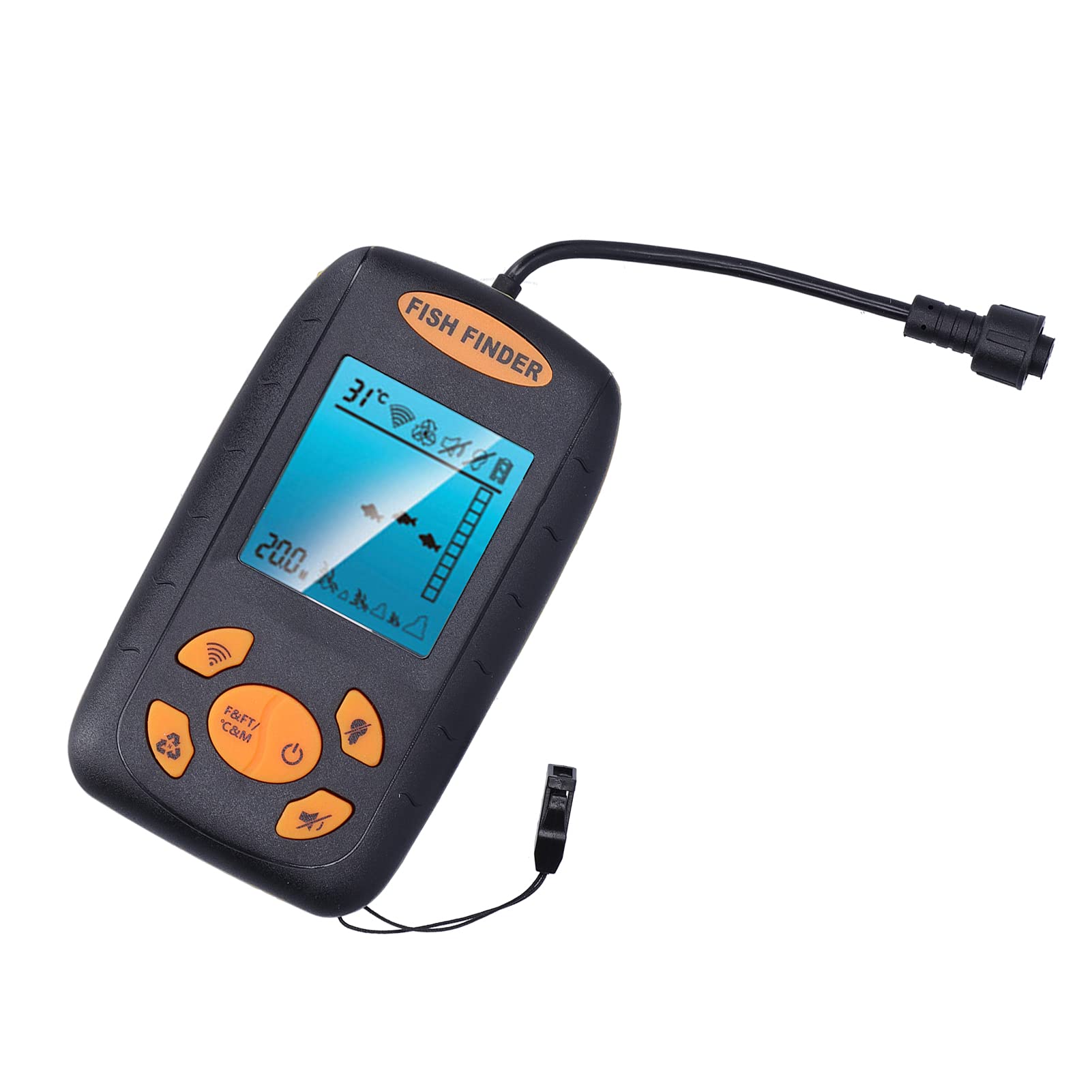 Fish Depth Finder, Selectable Sensitivity Kayak Fish Finders Fish and Fish School Alarm Portable for Boat Fishing Sea Fishing for Outdoor Activity'-image-26