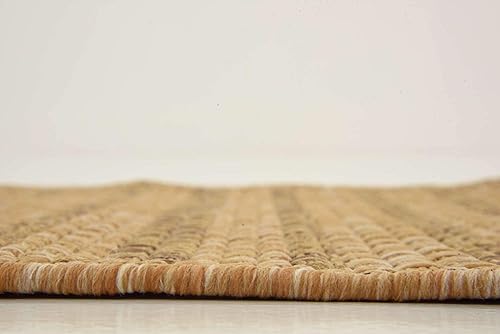 Miniatura 11 de Unique Loom - Tapete para exteriores de la colección Border, cuadriculado (2.2 pies x 6.1 pies, de pasillo, color marrón claro)