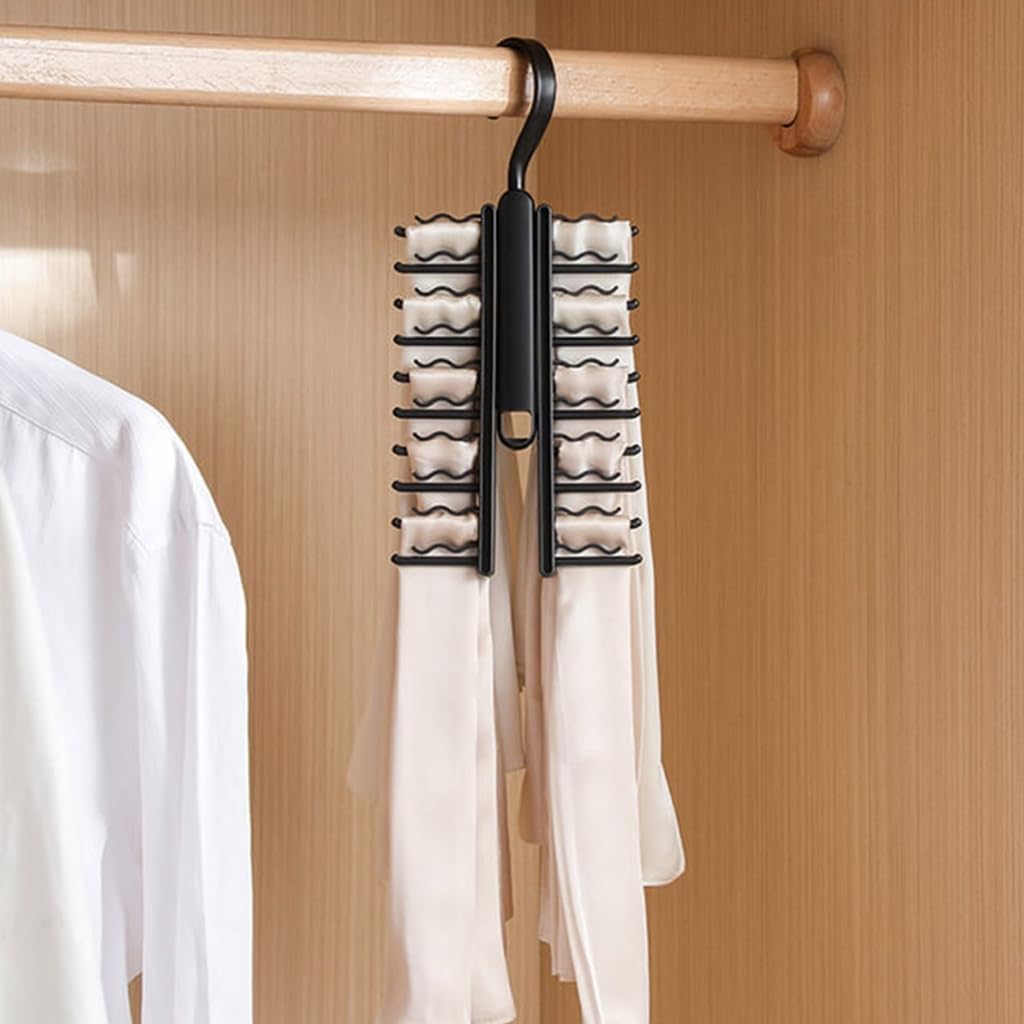 REDYY Tie Rack,Space Saving 20 Slot Tie Organizers Rack Efficient Tie Management Hanger with 20 Position Rack for Mess Release Closets