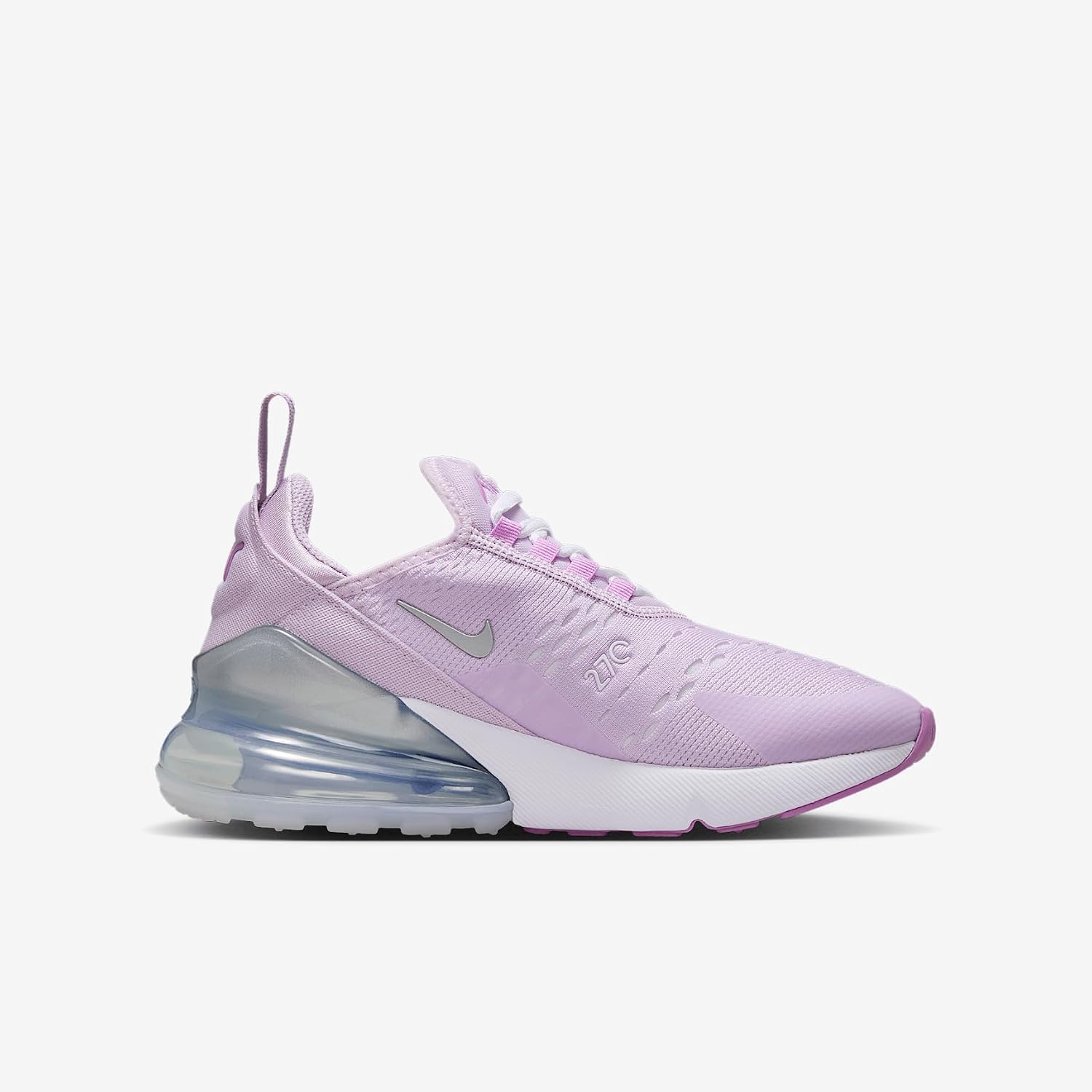 Nike Air Max 270 Big Kids' Shoes (Doll/Rush Fuchsia/White/Metallic Silver)
