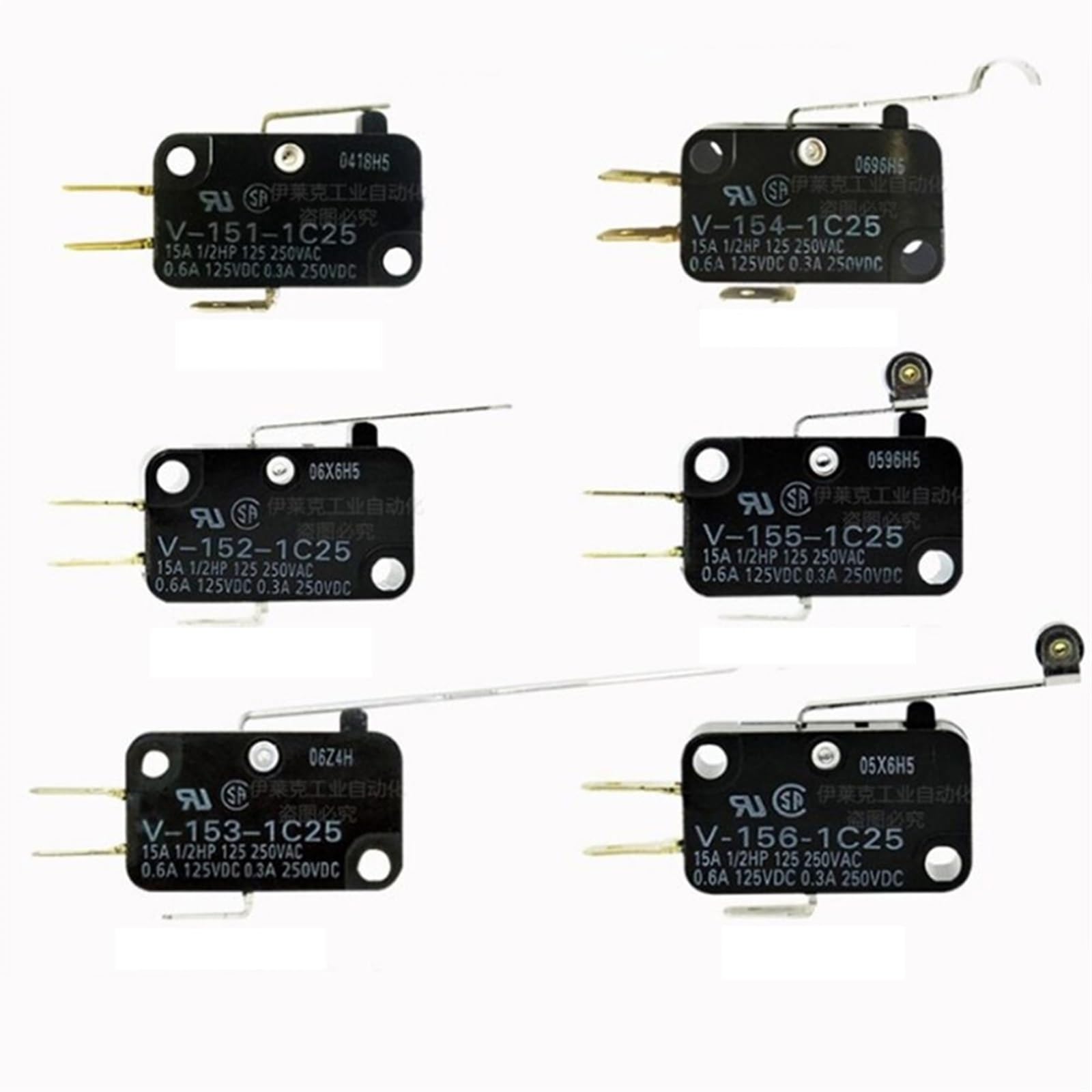 Micro-interrupteur V-153-1C25 SPDT 15A contacteur à levier à galet, composants électroniques