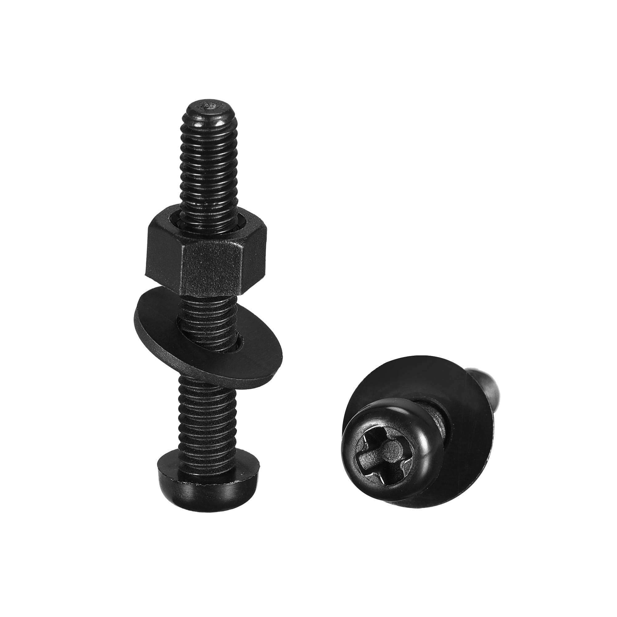 Rondelle in nylon, rondelle piatte 100 pezzi M3-M3,6, spessore 0,15-1 mm, rondella piatta in nylon nero grafite(3x4 mm