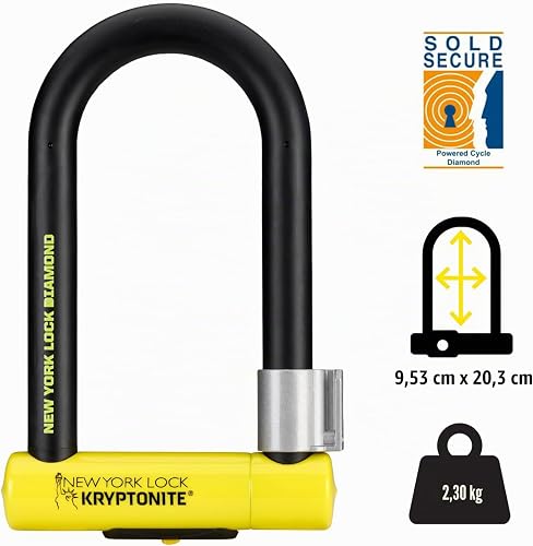 Kryptonite New York Diamond Standard Lucchetto a U, Sicurezza 10+/10 - 2