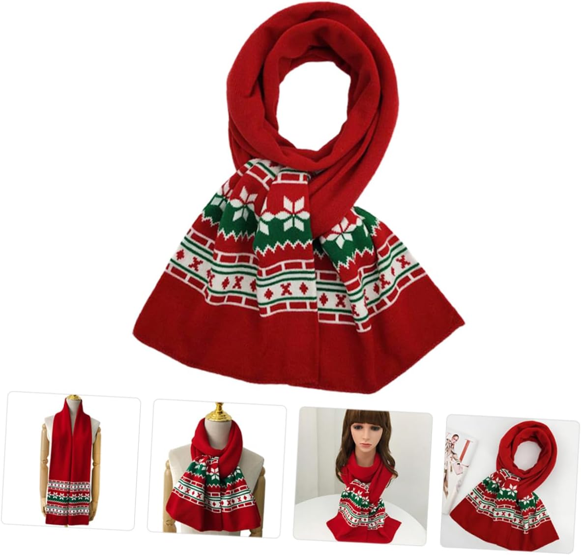 NOLITOY 1pc Christmas Themed Scarf Decoration for Boys and Girls and Parents Lovely Neckerchief for Family Gatherings Fashionable Xmas Scarf Festive Patterns