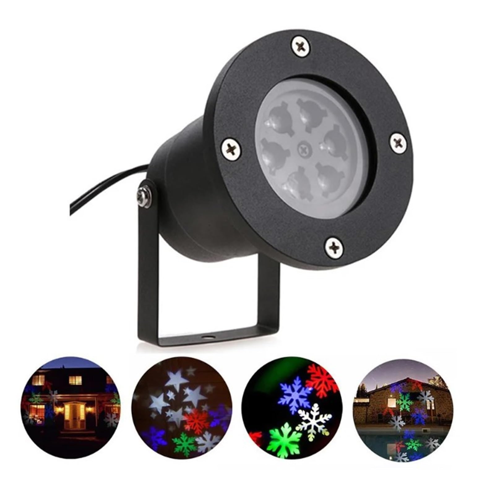 Projecteur Noel Exterieur, Projecteur de Neige Mobile étanche, Lampes de Flocon de Neige LED, lumière de scène en Plein air, fête de noël, Lampe de Jardin de pelouse(Colorful Snowflake)
