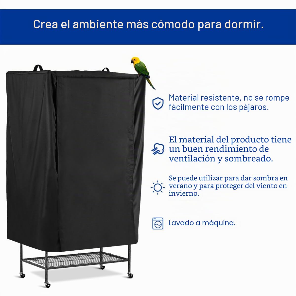 POPETPOP cobertores para jaulas de pájaros, Transpirable, a Prueba de Polvo, Accesorio de Sombra para Mascotas, pájaro ()