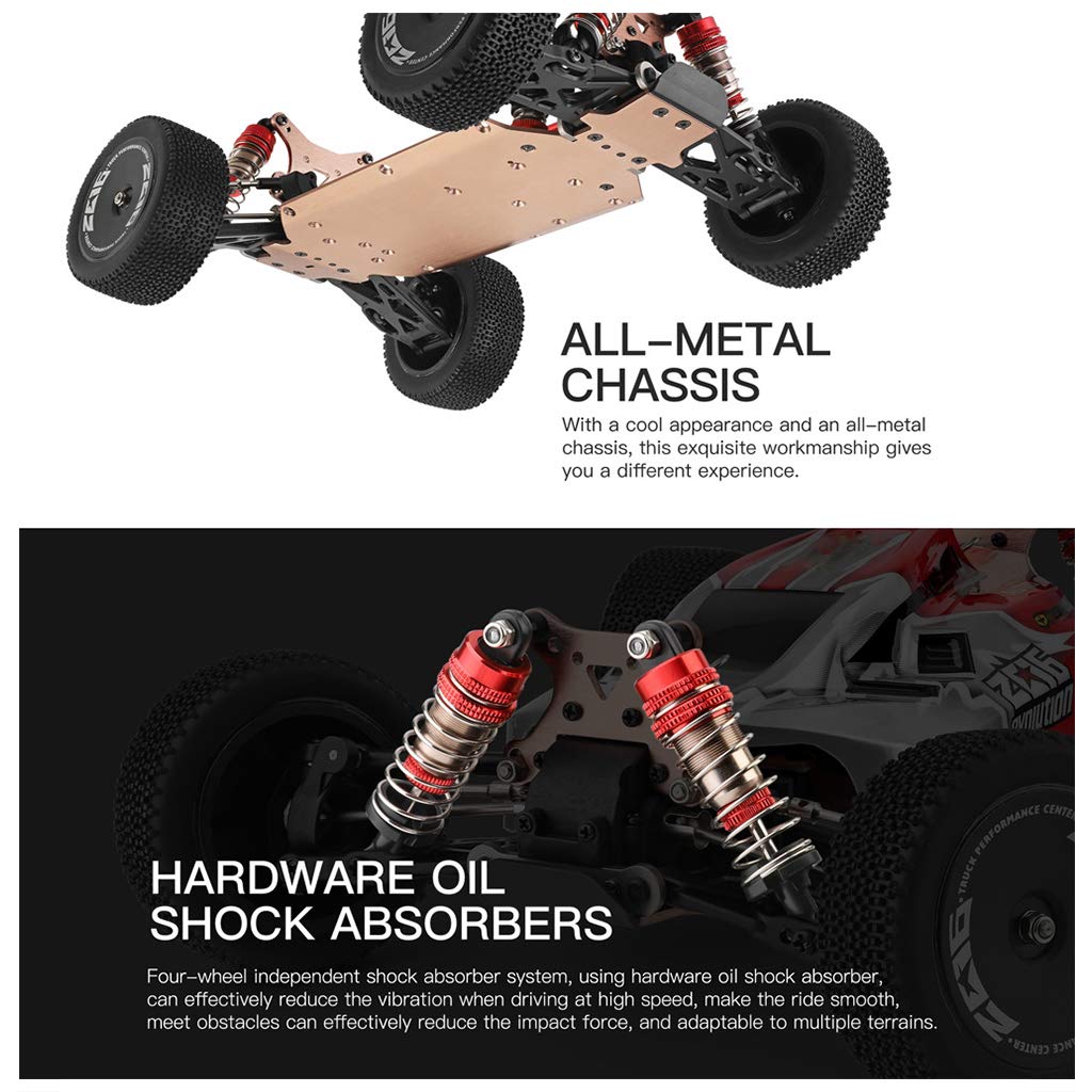 Samochód RC o dużej prędkości 60 km/h 1/14 2,4 GHz 4WD Racing Alloy Buggy Off-Road Drift RTR Zielony (zielony)
